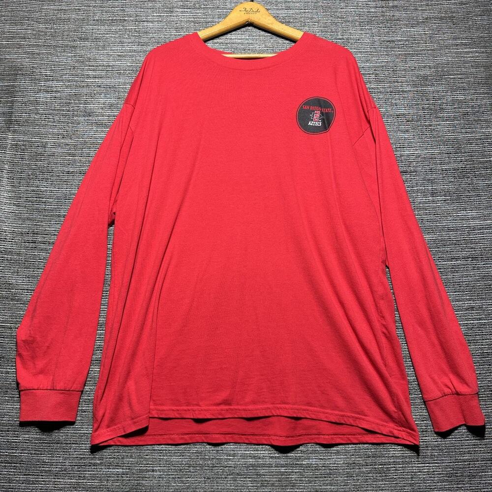 SDSU Shirt Men's 2XL Red Long Sleeve Aztecs Crew Neck